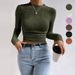 Cross-border Foreign Trade Slim-fit Popular On . In Europe And America, Solid Color Knit Sweater, Round-neck_ecoleips.com
