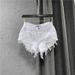 Women’s Clothing Fashion Low Waist Shorts Women's Raw Edge Pants New Summer White Jeans Ripped A Line Hot Pants Trend_ecoleips.com