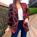2025 Spring Autumn Fashionable Versatile Printed European And American Style Unbuttoned Blazer With Suit Collar_ecoleips.com