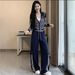 High-end, Extremely Stylish And Fashionable Casual Sports Suit For Women, Autumn/winter 2025 New Striped Shirt Two-piece_ecoleips.com
