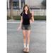 American Pure Cotton White V-neck, Tight-fitting, Waist-cinching, Short-sleeved, Large-sized, Shoulder-length, Slimming, Hot Girl T-shirt_ecoleips.com