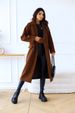 "Double-Breasted Wool-Blend Coat - Elegant Longline Trench With Notched Lapel & Timeless Button Detail, Premium Polyester For All-Season Wear_ecoleips.com