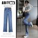 High-Waisted Flared Jeans For Women – Stretch Denim With Side Slits, Vintage Wash (Sizes 26-32, Cotton-Polyester Blend, Office To Night Out)_ecoleips.com