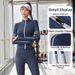 Women's High Neck Yoga Jacket Zipper Print Nude Fitness Top Fashionable Sports Wear_ecoleips.com
