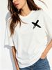 Women’s Oversized T-Shirt With Cross Print Casual Loose Short Sleeve Streetwear Top_ecoleips.com