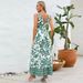 Sexy V-neck Slim Fit Elegant 2024 Summer European And American Women's Floral Vintage Print Long Dress Fashionable_ecoleips.com