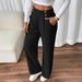 Women's Clothing New Style Drape Mopping Casual Pants High Waist Trousers Loose Temperament Straight Women's Niche Design Solid Color Trousers_ecoleips.com