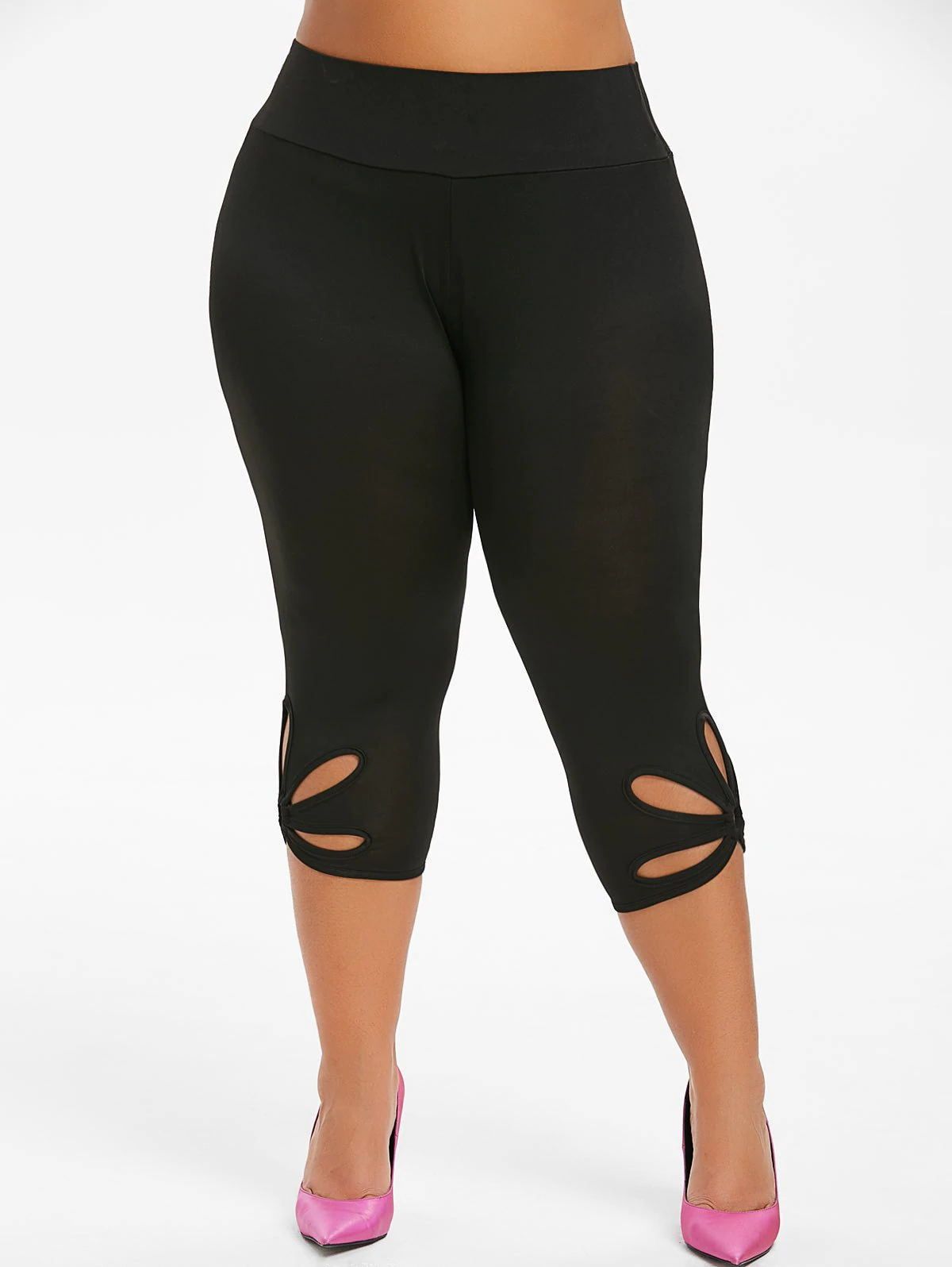 Women's Clothing Women's Solid Color High Waist Hip Lifting Hollow Large Size Pants Sports Yoga Leggings_ecoleips.com