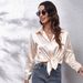 Women's Clothing Satin Silk Long Sleeve Shirt New_ecoleips.com