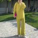 Women's Muslim New Fashion Loose Pleated Fabric Long-Sleeved Shirt And Trousers Set_ecoleips.com