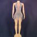 Women's Clothing Dance Training Clothes Sexy See Through Rhinestone Halter Neck Dress Female Singer Guest Host Performance Clothes_ecoleips.com