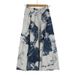 Wholesale 2025 New Women's Bohemian Cotton Linen Long A-line Skirt Elastic High Waist_ecoleips.com