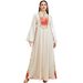 Elegant Long Robe Dress for Women with Embroidery And Patchwork Loose Ethnic Style Evening Gown with Long Sleeves Cross Border New Export Style_ecoleips.com