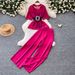 Women's Clothing Two Piece Women's Summer Pants Set Studded Waist Cinching Top High-Waisted Wide Leg Pants Relaxed Style_ecoleips.com