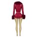 Women's Clothing Women's Elegant Fuzzy Gold Stamped Stretch Cardigan And Shorts Two Piece Set For Formal & Casual For Women_ecoleips.com