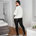 Women's Clothing Retro Lazy Style Leopard Print V Neck Sequined Jacket Female Loose Cardigan Top_ecoleips.com