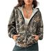 Color-Block Zip Hoodie – Oversized Polyester Streetwear Jacket With Botanical Print_ecoleips.com