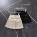White High-Waisted Slimming Pleated Mini Skirt Wool Petite Women New Spring Winter Style_ecoleips.com