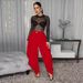 TW795 Women's Solid Color Flower Bud Casual Pants Sexy Urban Multi Fold Independent Station Casual Bottoms_ecoleips.com