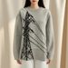 Power Tower Unisex Loose Fitting round Neck Knitwear Long Sleeved Jacquard Sweater Niche Design Artistic Top_ecoleips.com