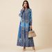 Muslim Printed Long Trench Coat For Spring, Summer, And Autumn, Foreign Trade Pleated Cape, Plus-size, Loose,_ecoleips.com