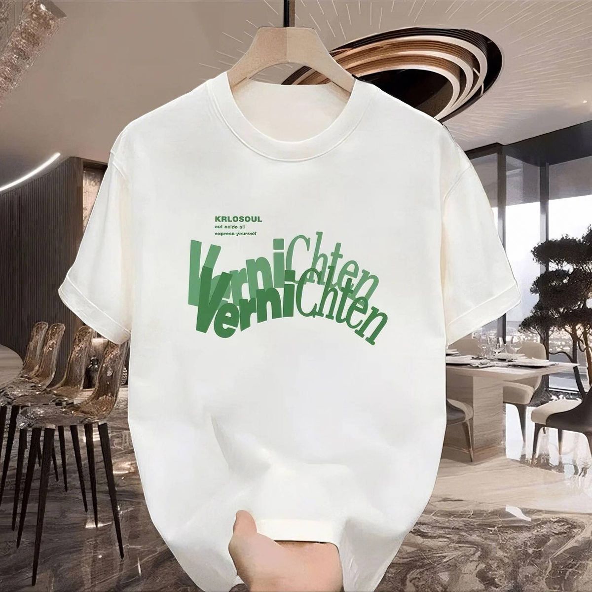 New Cotton Fashion Sense Printing Short-sleeved T-shirt Unisex Men Summer Tide Loose Hundred Tops_ecoleips.com