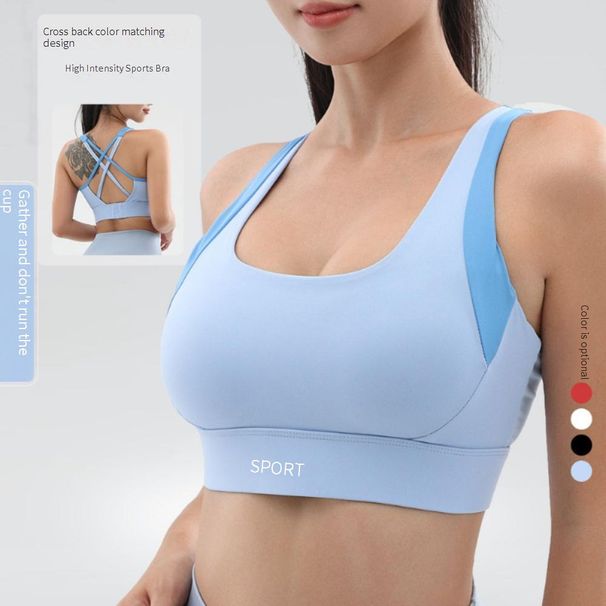 Women's Clothing Strength Shockproof Sports Underwear Fitness Bra Running Beauty Back Yoga Vest_ecoleips.com