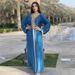 Women's Clothing New V Neck Robe Muslim Big Swing Long Skirt With Vest Two Piece Set_ecoleips.com