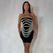 Women's Clothing Rhinestone Bandage Skirt Banquet Party Tube Top Skirt With Collar_ecoleips.com