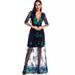 Glam Sequin Maxi Dress - V-Neck Disco Retro Evening Gown With Floral Embroidery (S-XL)_ecoleips.com