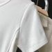 Women's Clothing Cotton Straight Shoulder Herringbone Short Sleeved T Shirt For Women In Summer Short Round Neck Slim Fit Solid Color Tops_ecoleips.com