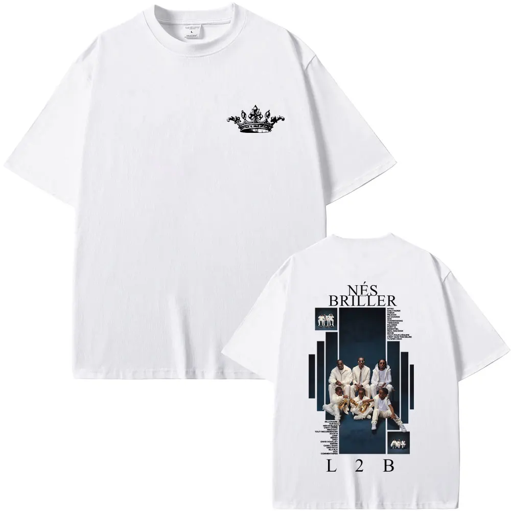 Rapper L2B Nes Pour Briller Album Graphic T-shirt Men Women Hip Hop Fashion Pop Music Tshirt Male Casual Cotton Vintage T Shirts_ecoleips.com
