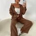 Women's Temperament Solid Color Shirt Jacket And Wide Leg Trousers Casual Two Piece Suit European American Style Autumn New 2023_ecoleips.com