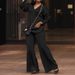 Women's Two-Piece Velvet Outfit With Slit Sleeves Thickened Casual Set Pure Color S-3XL Brown Army Green Red White Black_ecoleips.com