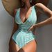 Women's Clothing Striped One Piece Swimsuit Sexy Style Beachwear Swimwear For Large Bust_ecoleips.com