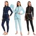 Women's Clothing Swimsuit Long Sleeve Trousers Sunscreen Ladies Conservative Swimsuit Convenient All Match One Piece_ecoleips.com