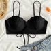 Women's Clothing New Solid Color Shell Steel Support Gathered Beach Swimsuit Sexy Bikini Top Women_ecoleips.com