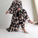 Women's Clothing Middle East Muslim women's clothing new chiffon flower print long fashionable and elegant dress_ecoleips.com