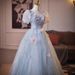 Blue Ethereal Evening Dress For Girls' Birthday Parties, Princess-style Coming-of-age Ceremony, Travel Photography,_ecoleips.com