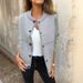 Autumn/Winter Striped Loose-Fitting Round-Neck Buttoned Long-Sleeved Versatile Sweater Jacket_ecoleips.com