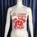 Women's Sleeveless Printed Crop Top - Stretchy Polyester Slim Fit Summer Casual Vest With Portrait Graphic, Red/Green/Dark Grey_ecoleips.com