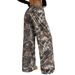 Women’s Clothing New Youth Fashion Casual Pants Elastic Waist Camouflage Print Slim Wide Leg Mopping Pants_ecoleips.com
