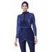 New Muslim Style Swimsuit Set Conservative Sun Protection Three Piece Set With Breast Pads Long Sleeved Long Legged Burkini Women's Clothing Swimwear_ecoleips.com