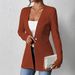 2025 Euopean And Ameican Fall/Winte New Fashionable Elegant V-neck Single-Button Solid Colo Long-Sleeve_ecoleips.com