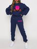 Women's Autumn And Winter Hip-hop Casual Street Cartoon Pattern Printed Round Neck Sports Shirt+sports Pants Set-520_ecoleips.com