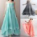 Summer New Style Artistic Double Layer Asymmetrical Hemline Wide Waist Linen Dress Strapless Long Skirt Cotton Linen Blend_ecoleips.com