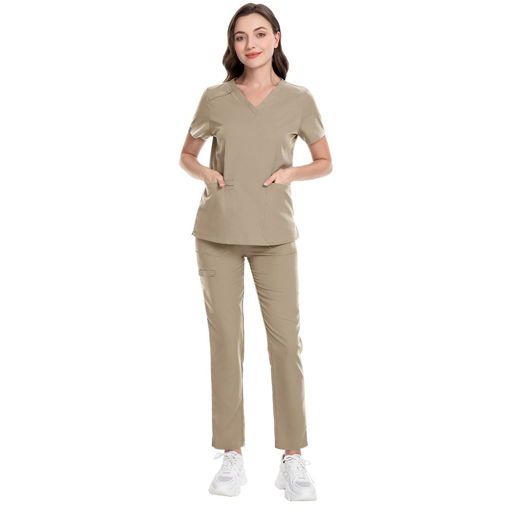 Women's Clothing Elastic Quick Drying High Quality Hand Washing Clothes Oral Dental Clinic Front Desk Work Clothes Solid Color Medical Uniforms_ecoleips.com