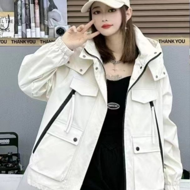 girl Girl Girl 2025 Autumn New Korean Style Design Casual Hooded Jacket For Women Loose Fashionable Parka_ecoleips.com