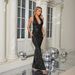 Women's Clothing Sleeveless Halter Neck Deep V Neck Dress Sexy Backless Sequins High End Fishtail Skirt Long Skirt_ecoleips.com