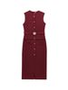 Women's Clothing Spring New With Belt Crepe Sleeveless Midi Dress_ecoleips.com